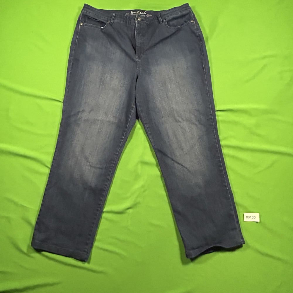 Gloria Vanderbilt Amanda Slimming Rail Straight Leg Jeans Dark Wash 18